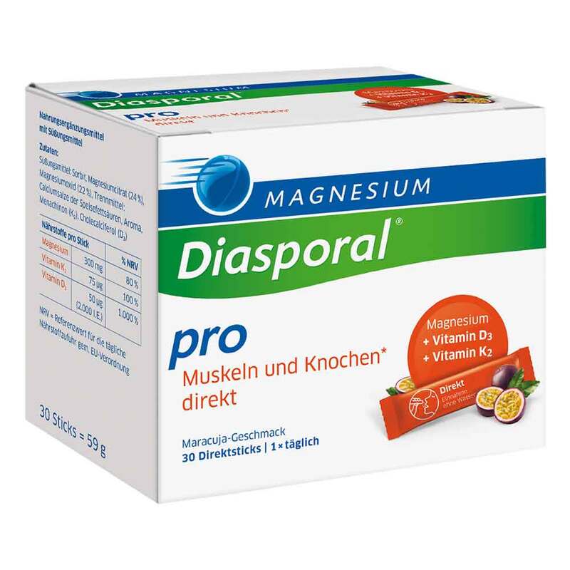 Magnesium Diasporal Pro Direkt D3+K2 Muskel und Knochen