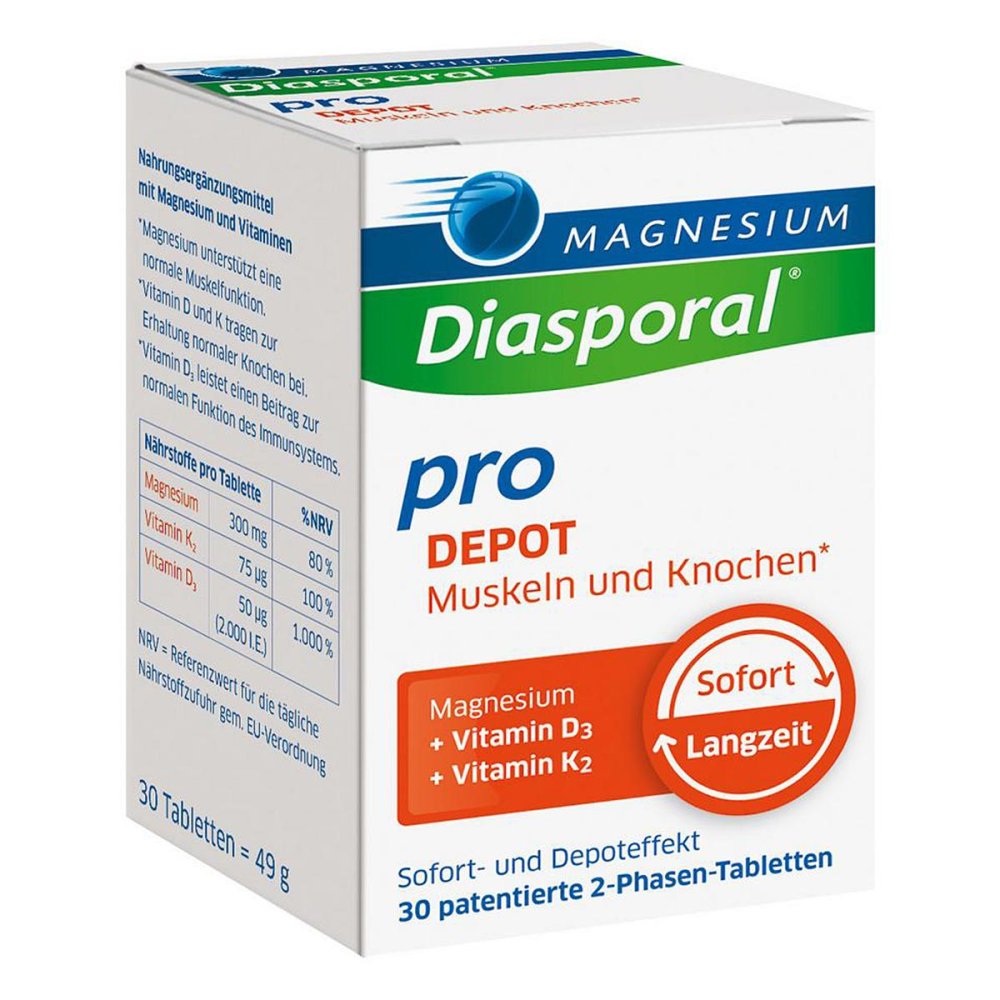 Magnesium Diasporal Pro Depot  +D3 +K2 Muskel und Knochen