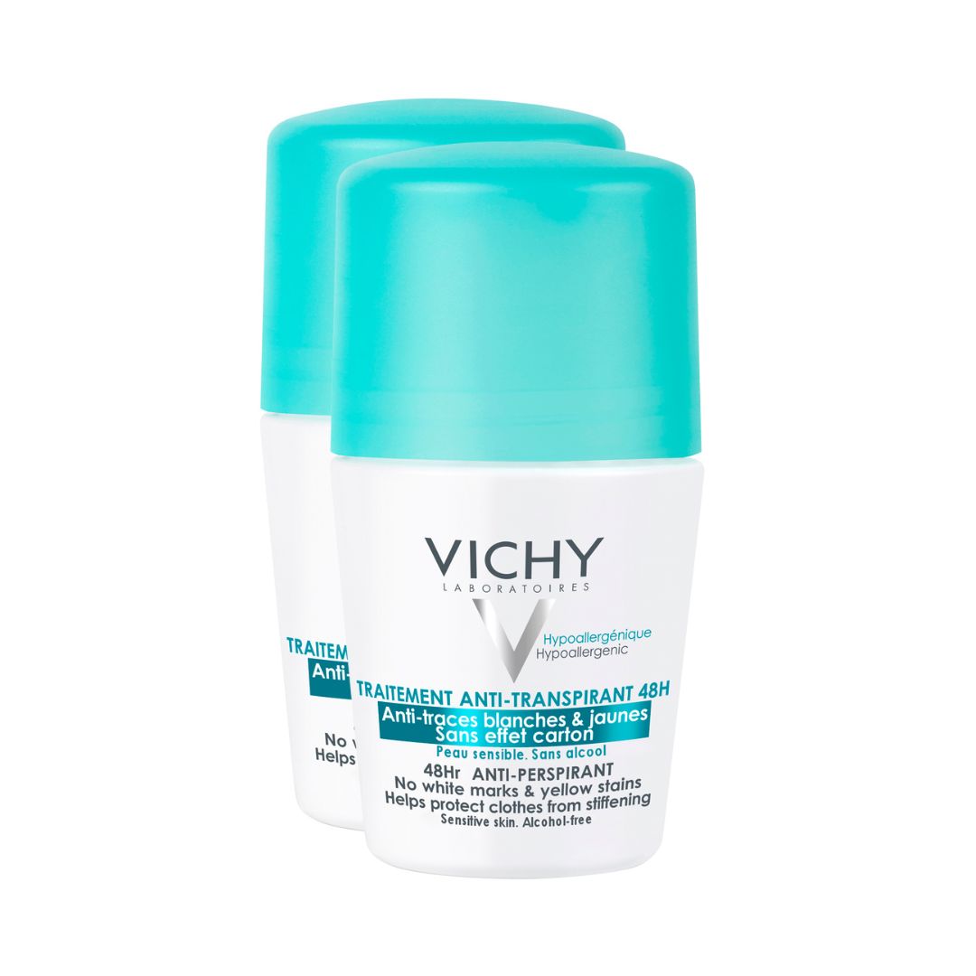 VICHY Deo Roll-On Anti-Transpirant 48h Anti-Flecken Doppelpack